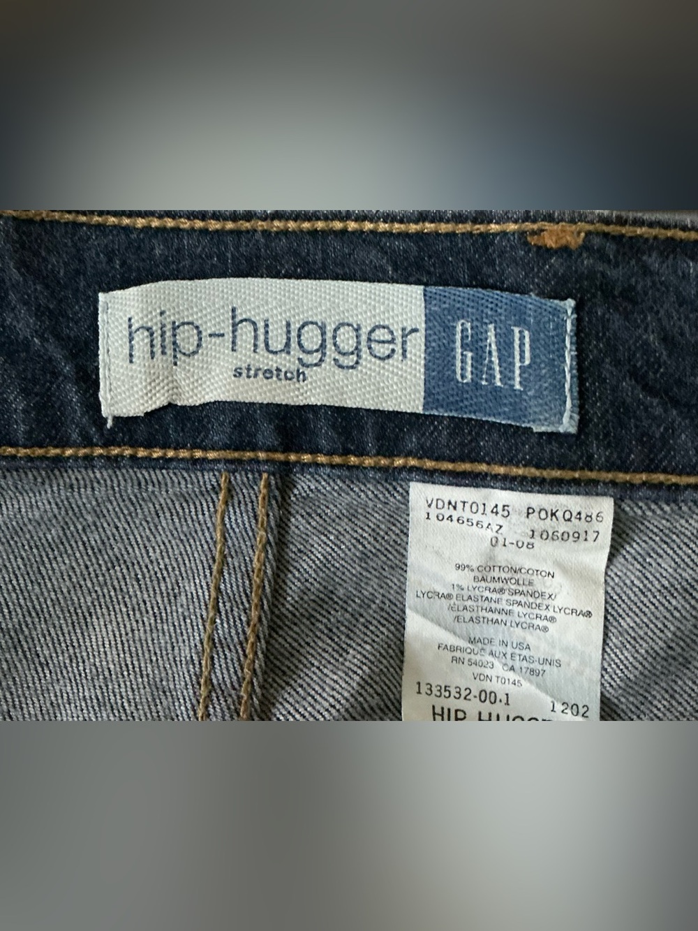 Vintage Gap Hip Hugger Jeans Women Blue Stretch Denim Low Rise Y2K Hook N Eye 12 - Picture 11 of 13